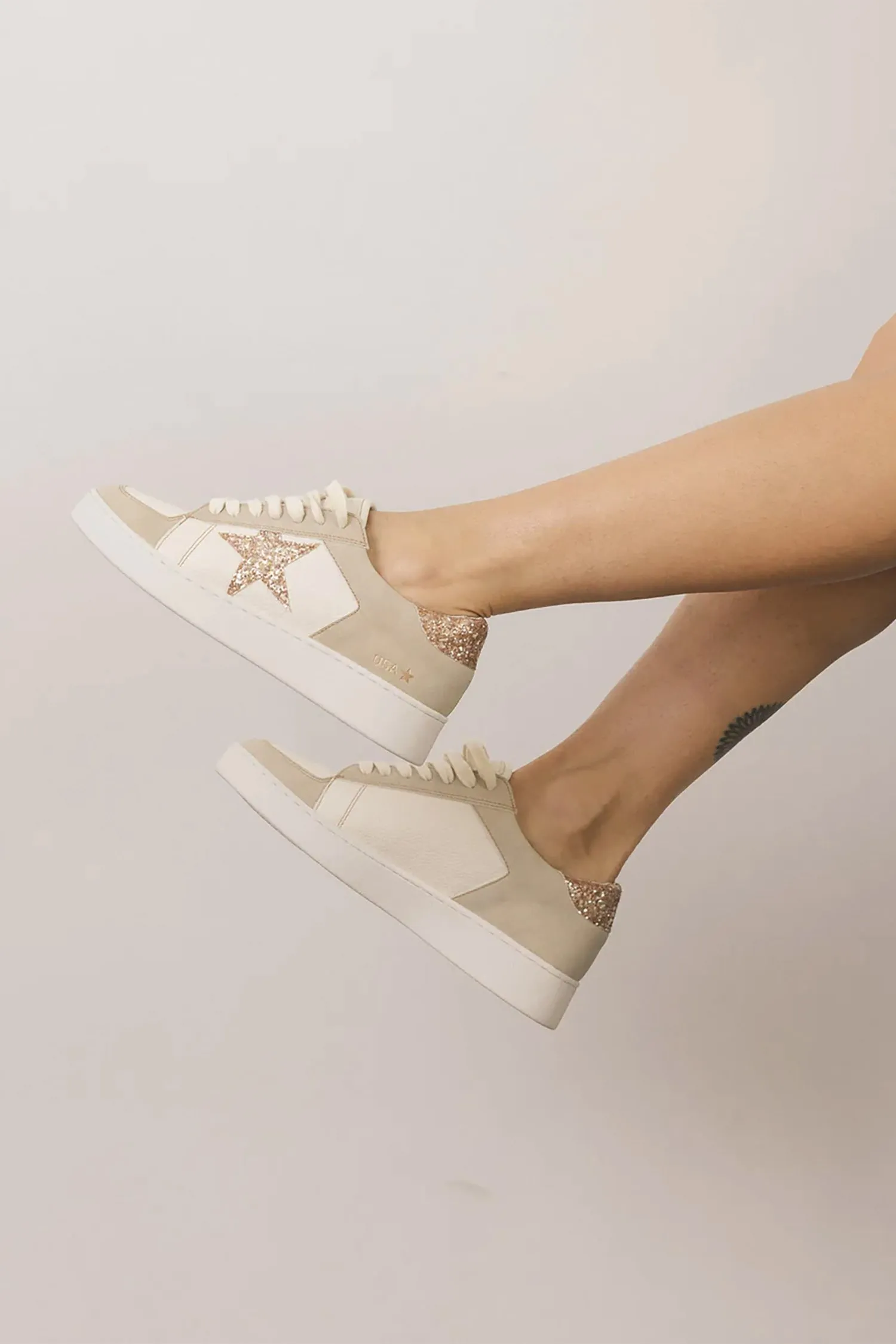 Glitter Star Sneaker ~ Beige