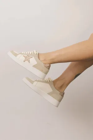 Glitter Star Sneaker ~ Beige