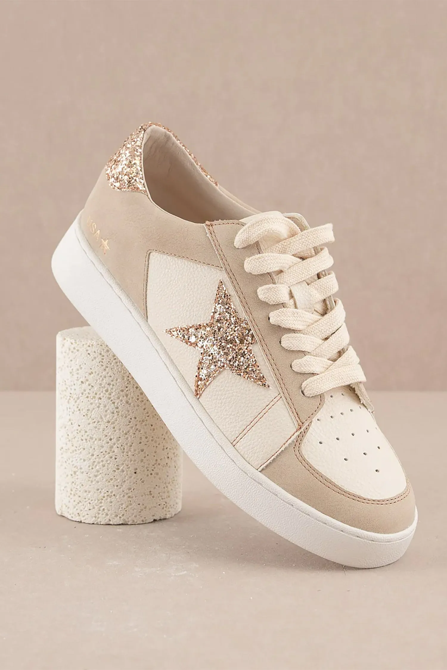Glitter Star Sneaker ~ Beige