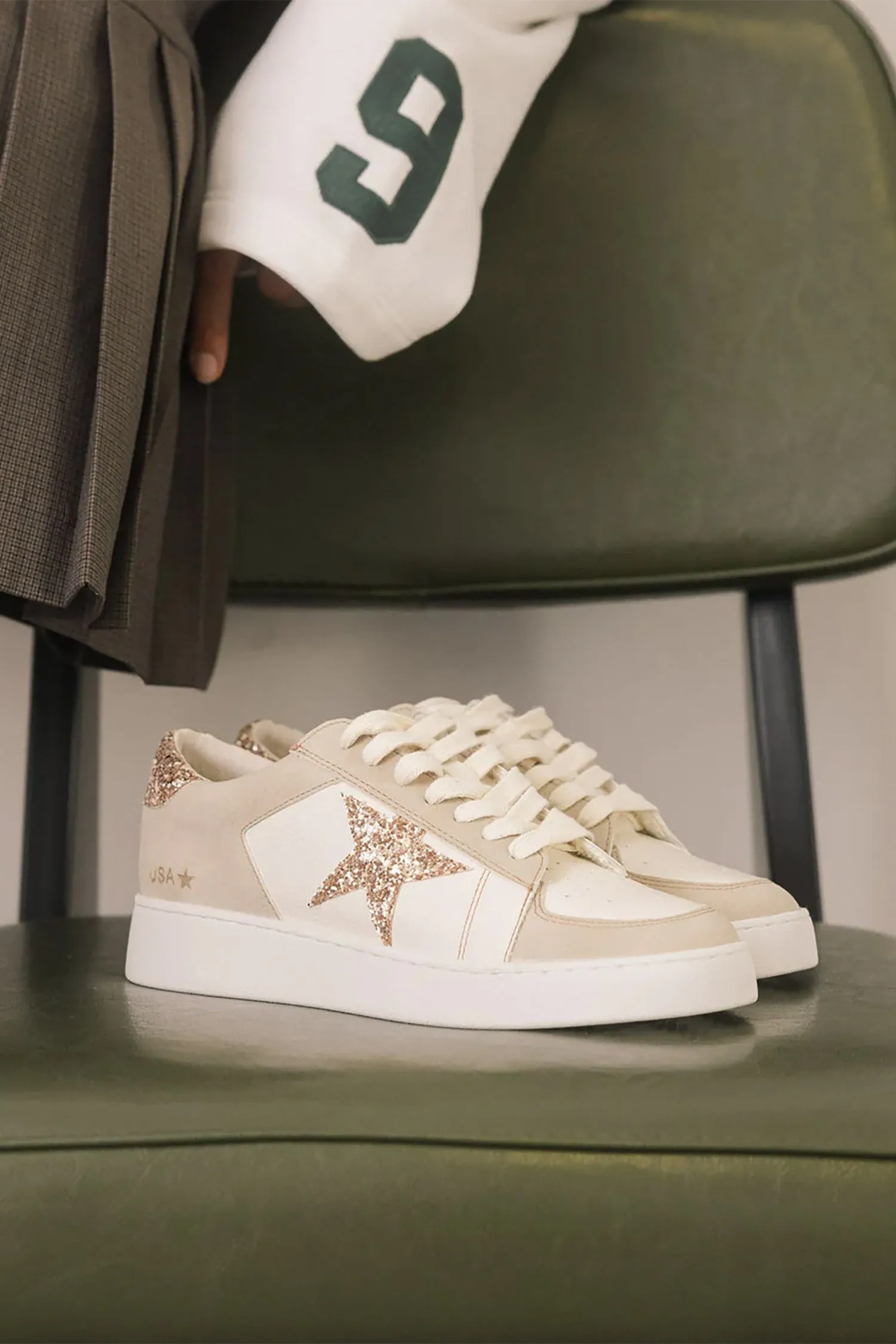 Glitter Star Sneaker ~ Beige