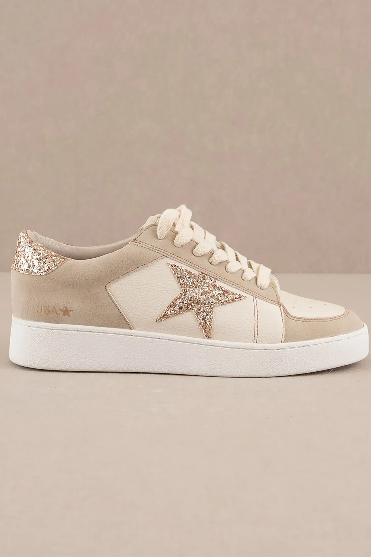Glitter Star Sneaker ~ Beige
