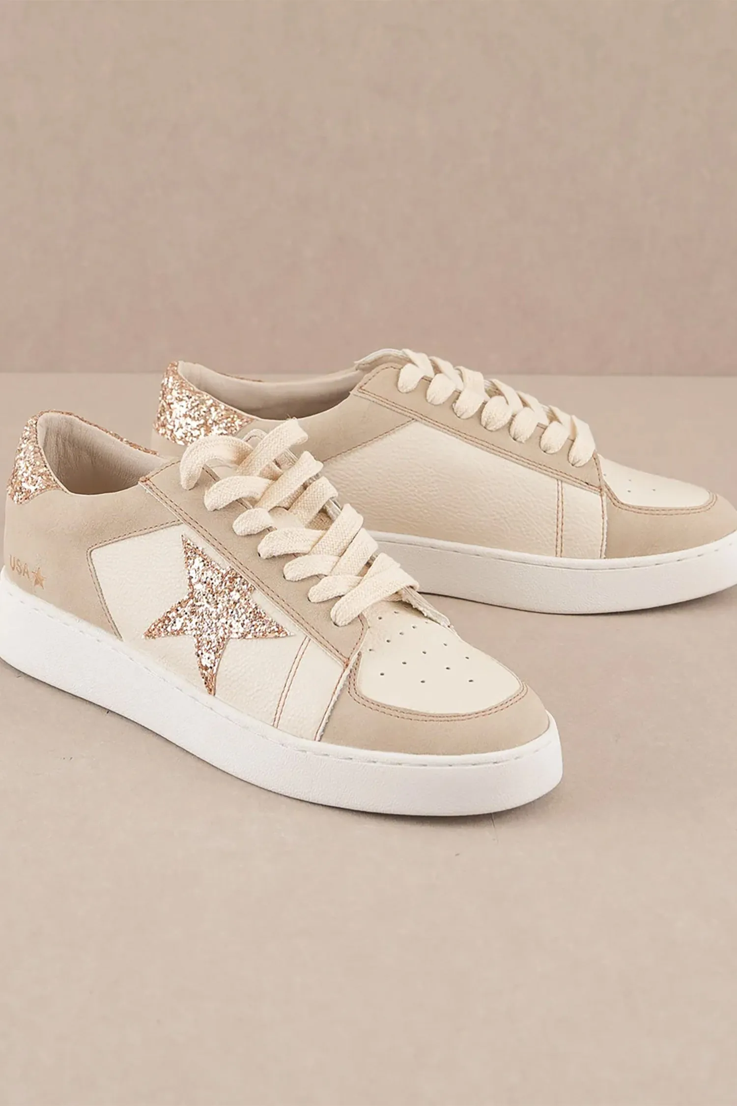 Glitter Star Sneaker ~ Beige