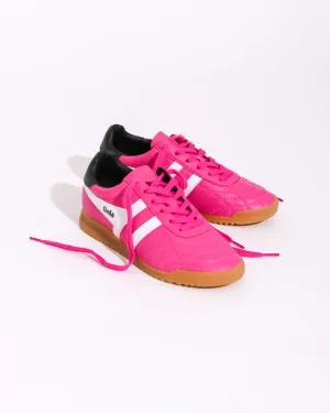 Gola Stadium Sneaker in Shocking Pink and White/Black