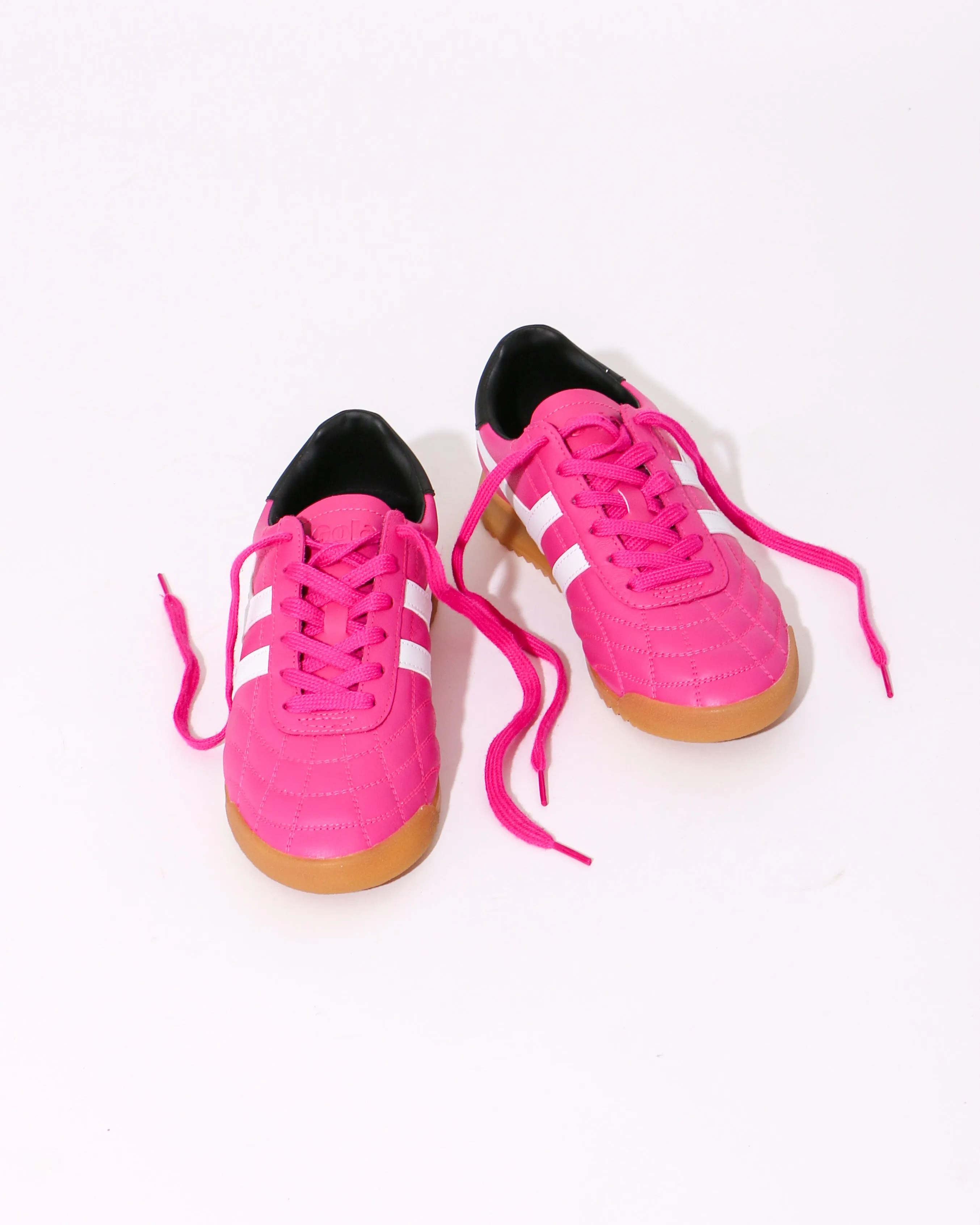 Gola Stadium Sneaker in Shocking Pink and White/Black