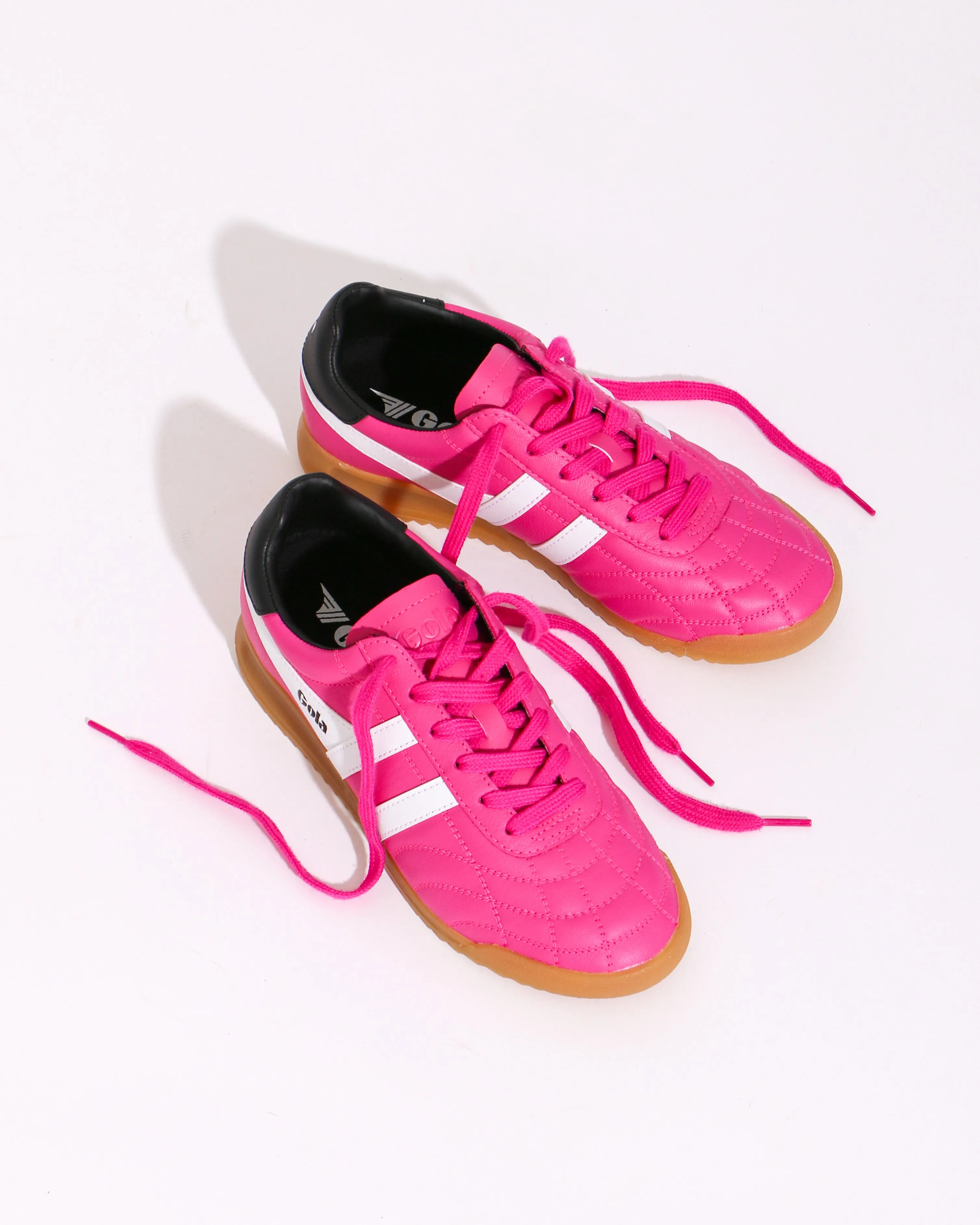 Gola Stadium Sneaker in Shocking Pink and White/Black