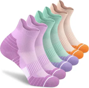 Gonii Ankle Socks Womens Hiking Running Cushioned Quarter Athletic Socks 3 Pairs