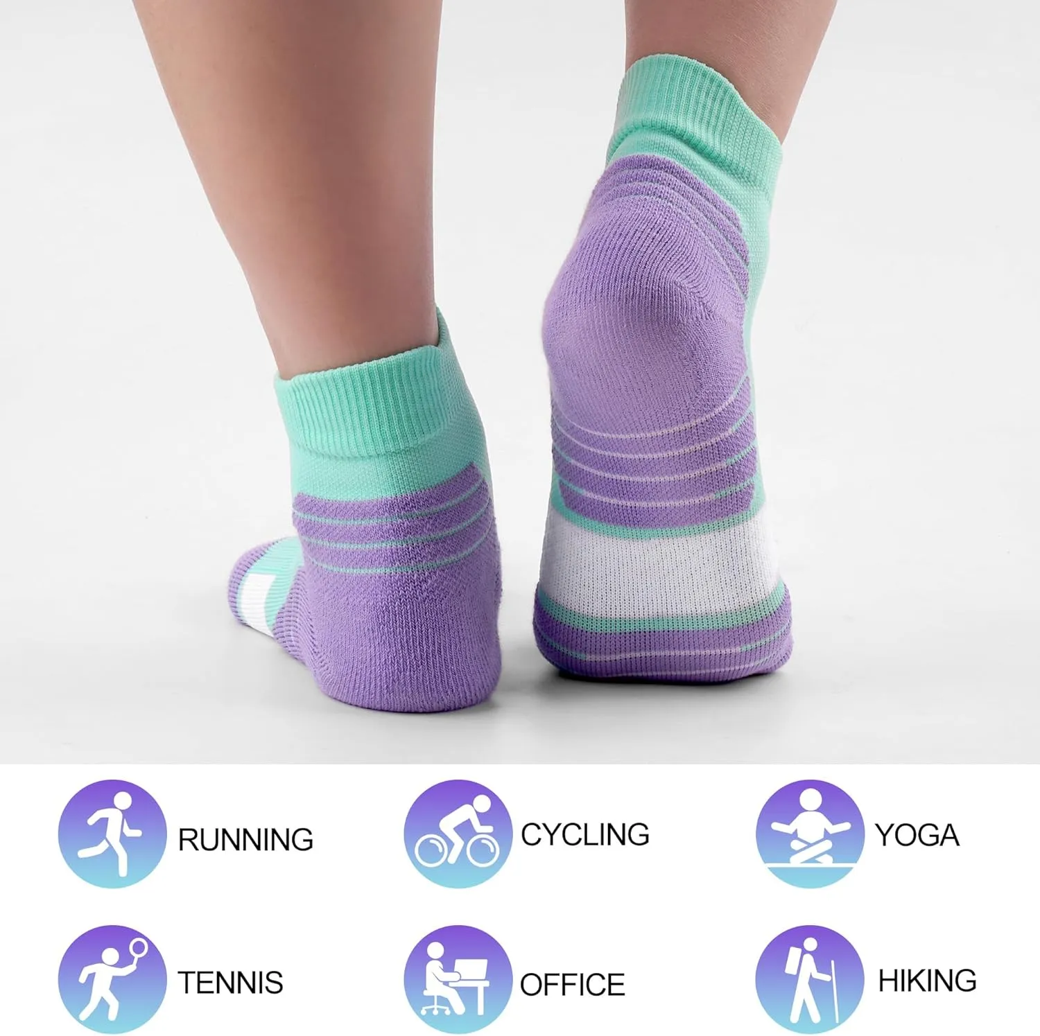 Gonii Ankle Socks Womens Hiking Running Cushioned Quarter Athletic Socks 3 Pairs