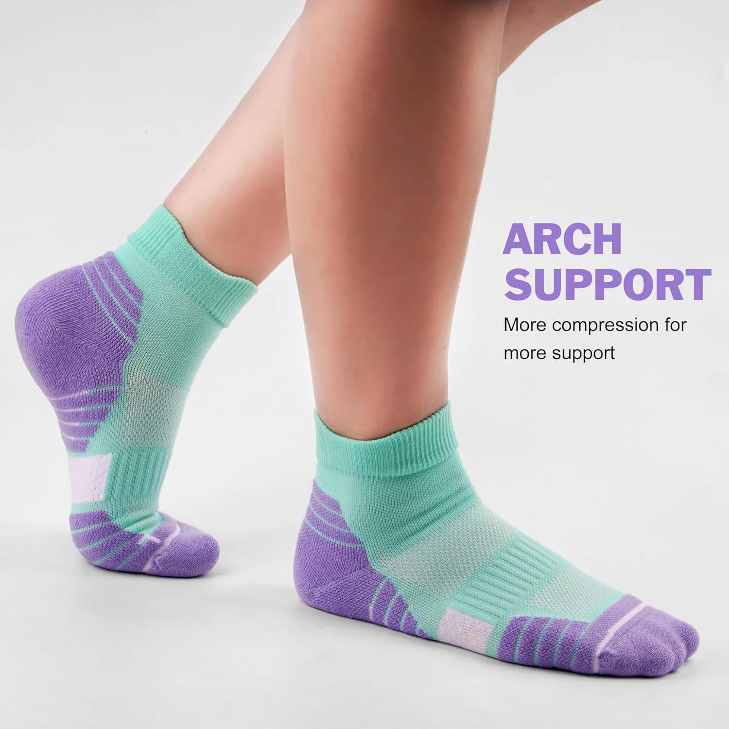 Gonii Ankle Socks Womens Hiking Running Cushioned Quarter Athletic Socks 3 Pairs