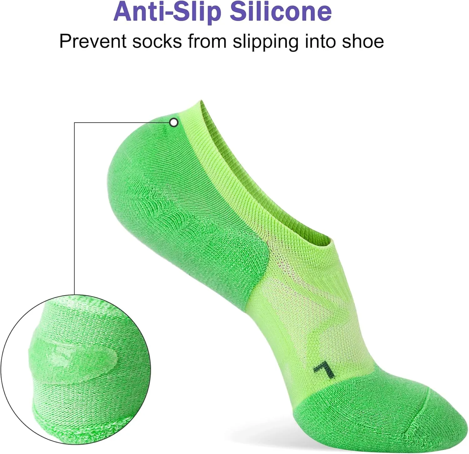 Gonii No Show Socks Womens Athletic Compression Running Low Cut Cushioned Socks 5 Pairs