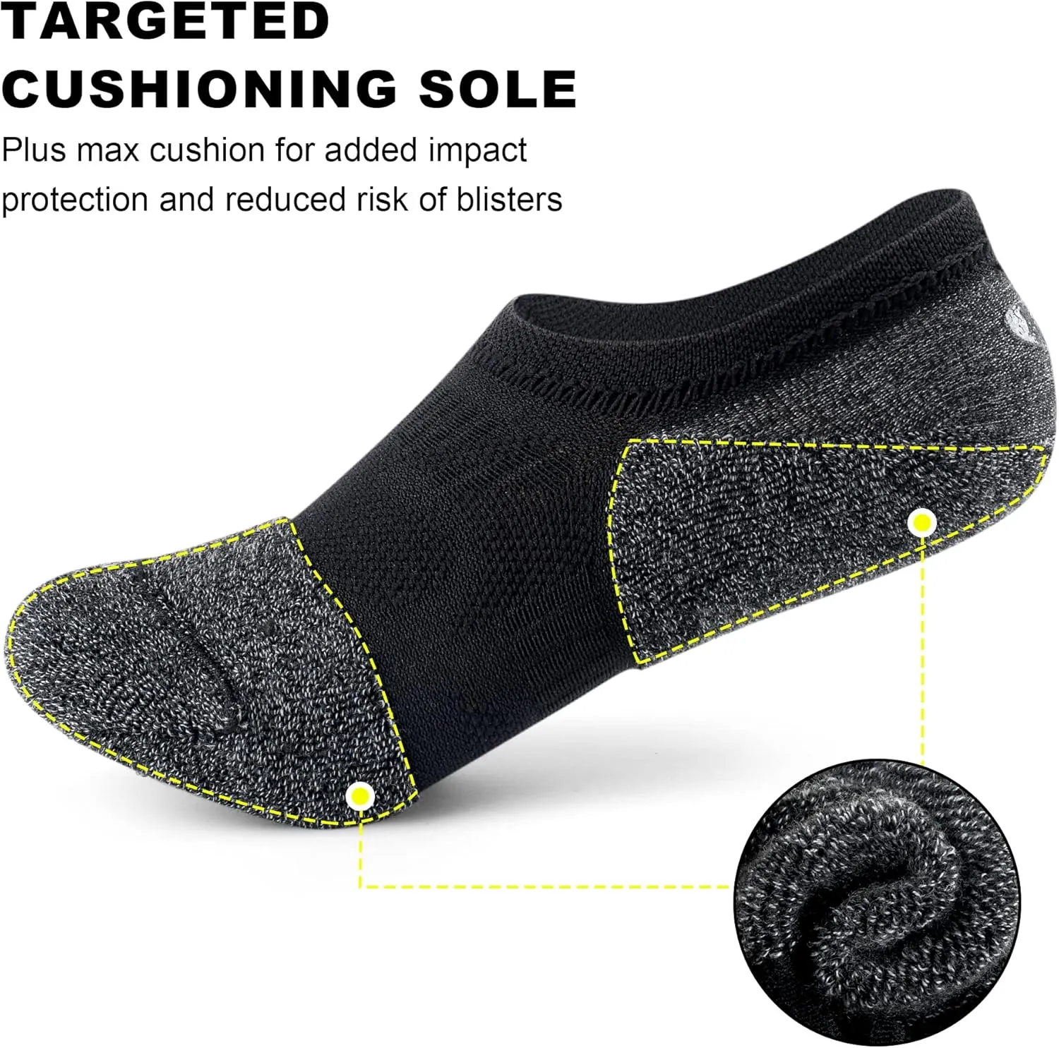Gonii No Show Socks Womens Athletic Compression Running Low Cut Cushioned Socks 5 Pairs