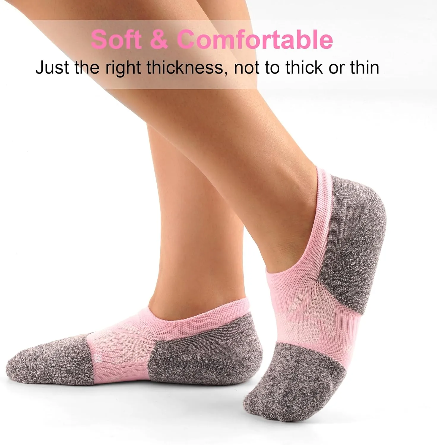 Gonii No Show Socks Womens Athletic Compression Running Low Cut Cushioned Socks 5 Pairs