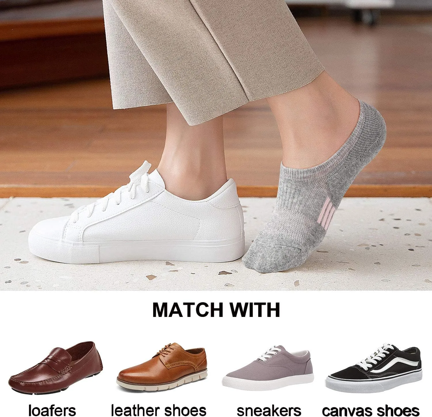 Gonii Womens No Show Socks Athletic Ankle Socks Cushioned Running Low Cut 5-8 Pairs