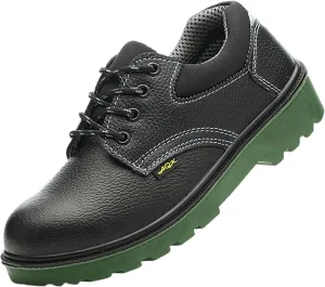 Green Sole Wear Resisting Puncture Cowhide Labor Shoes Oil Resistance AcidAndAlkali Resistance PU Mens Leather Sneaker Men's