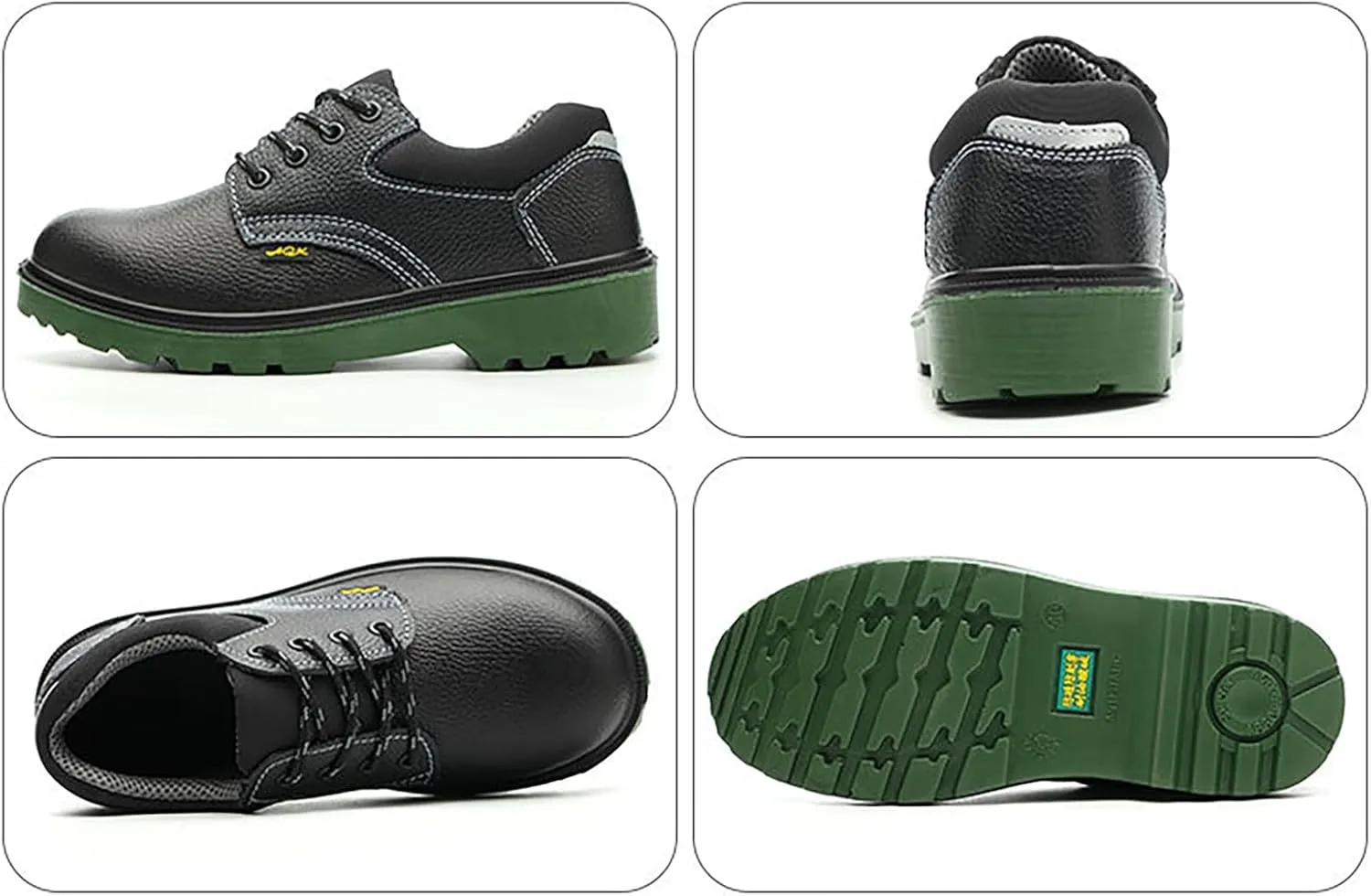 Green Sole Wear Resisting Puncture Cowhide Labor Shoes Oil Resistance AcidAndAlkali Resistance PU Mens Leather Sneaker Men's