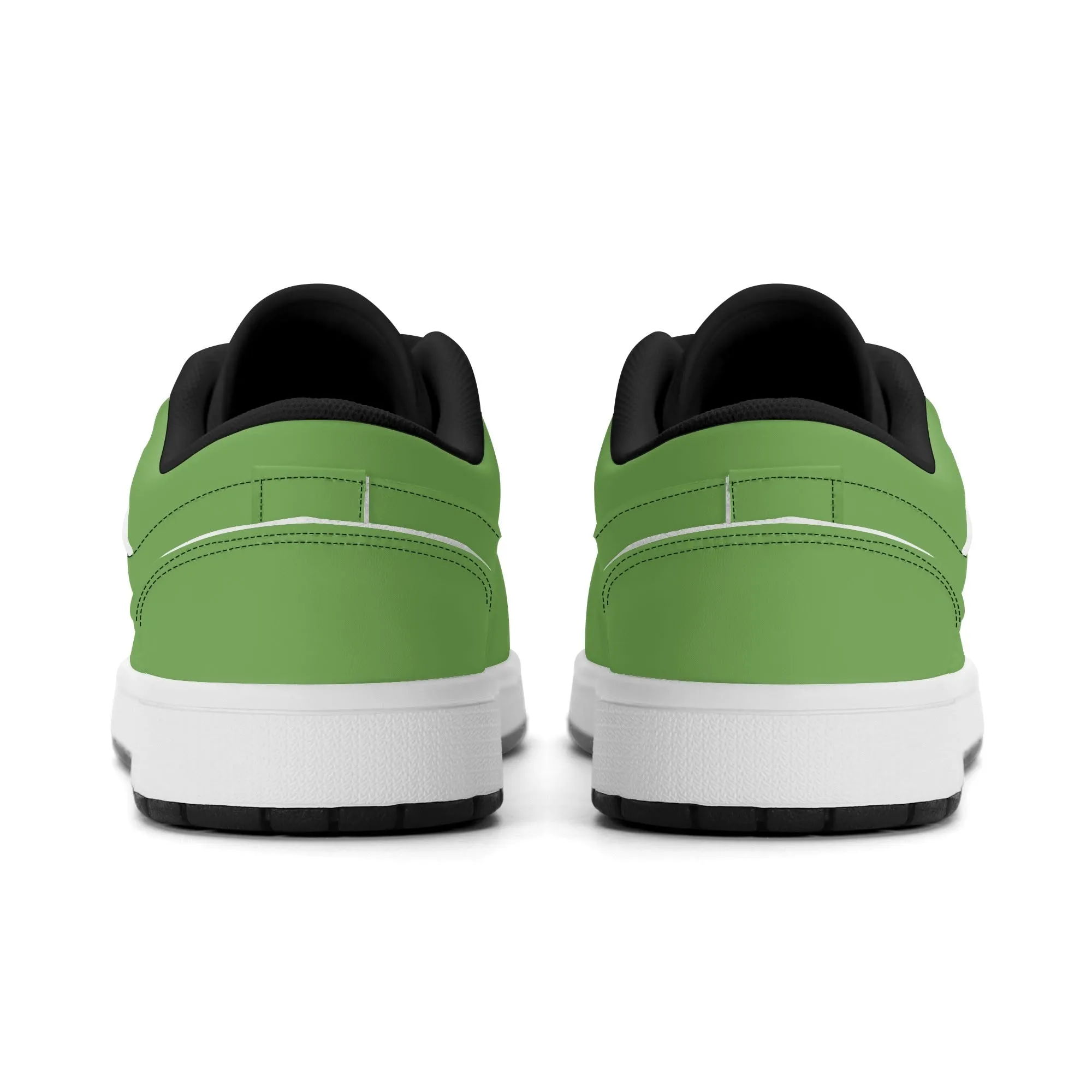 Grüne Low Top Leder Sneaker für Damen