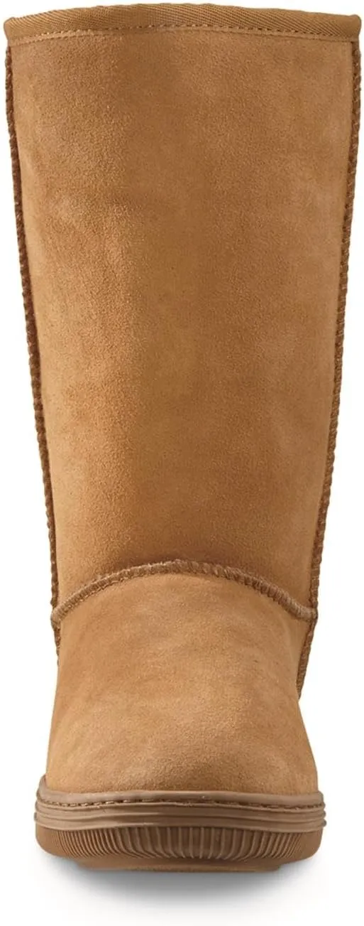 Guide Gear Women's 10" Suede Slipper Boots, Fuzzy Indoor Outdoor Ladies House Booties