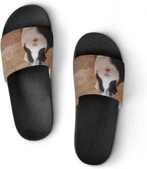 Guinea Eats Cabbage Leaves Womens Mens PVC Slippers Open Toe Sandals Soft Cushioned Non-Slip for Indoor Outdoor 135