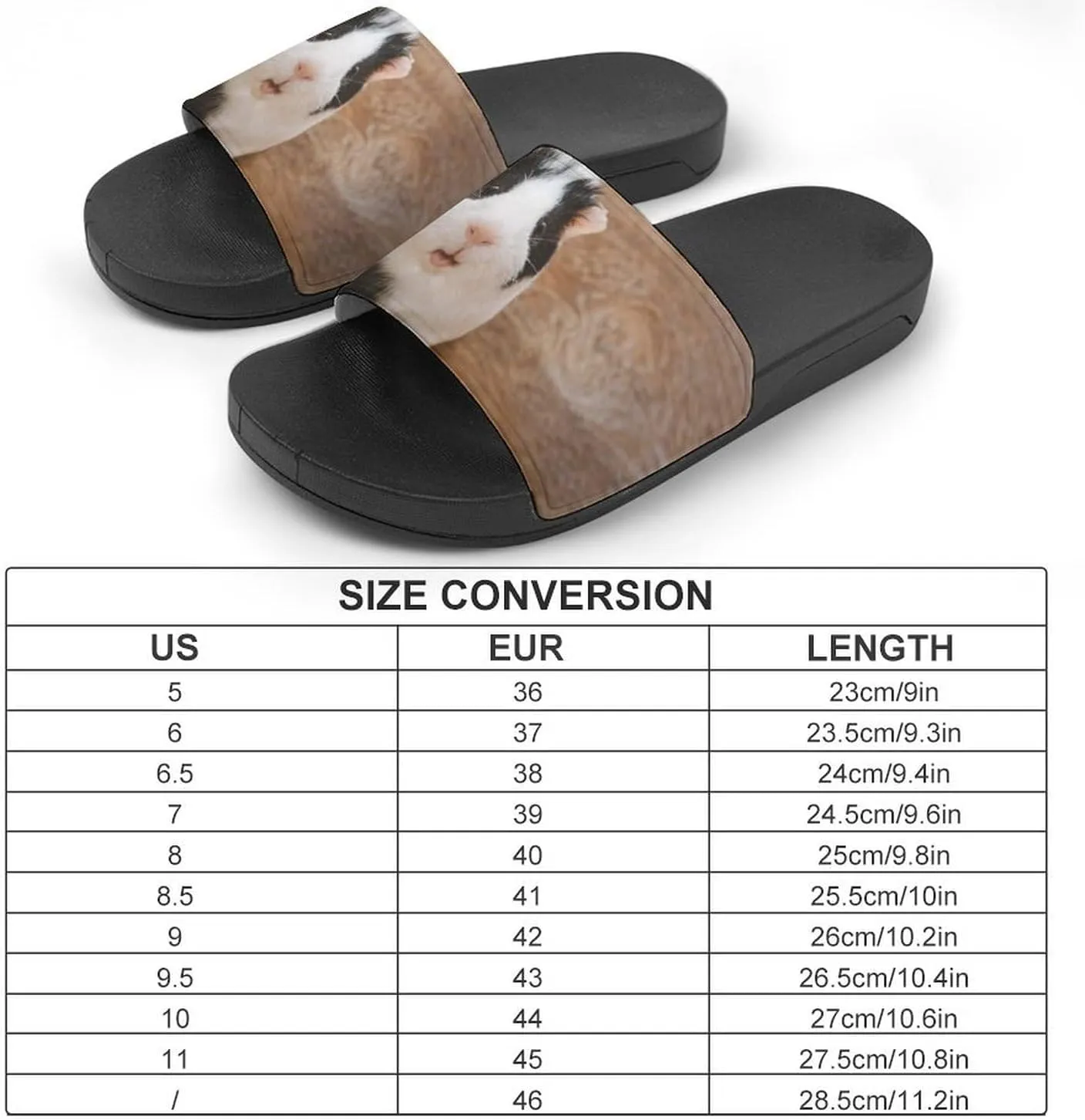Guinea Eats Cabbage Leaves Womens Mens PVC Slippers Open Toe Sandals Soft Cushioned Non-Slip for Indoor Outdoor 135