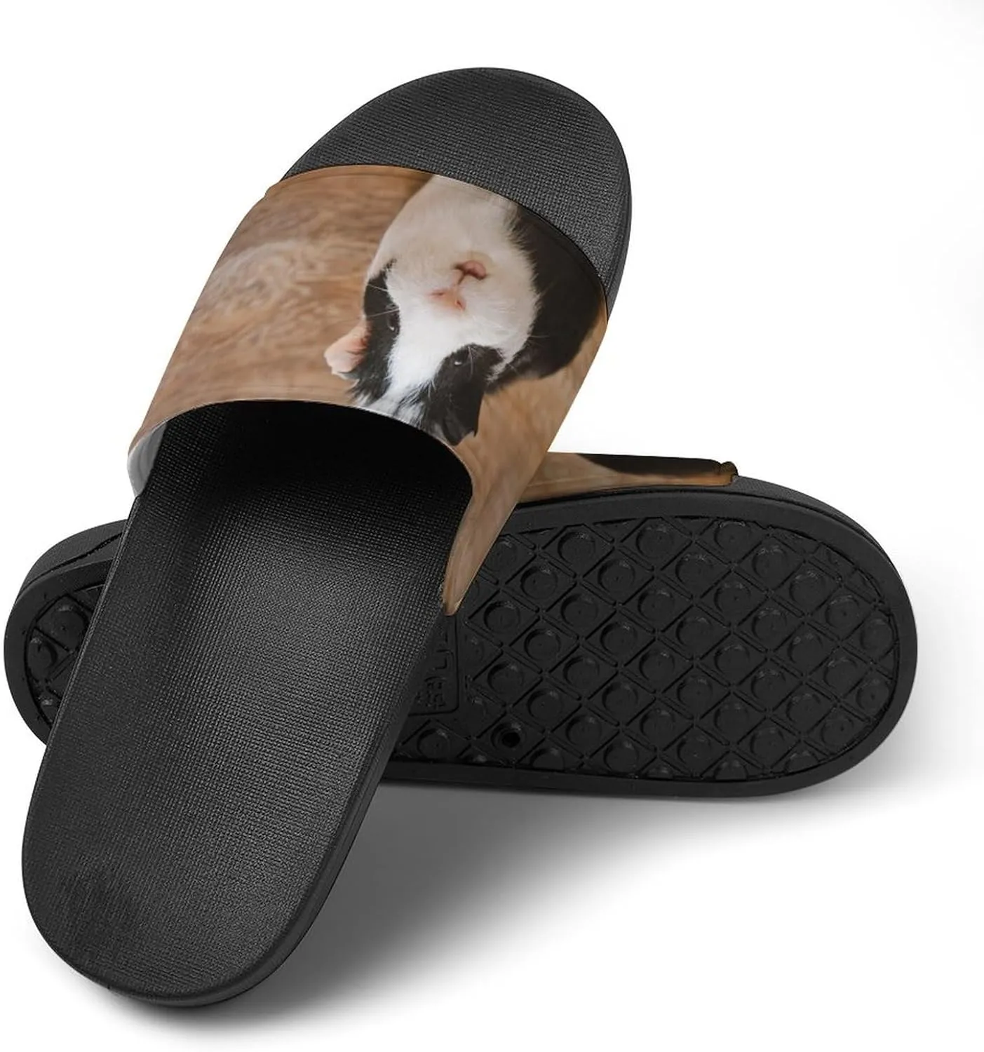 Guinea Eats Cabbage Leaves Womens Mens PVC Slippers Open Toe Sandals Soft Cushioned Non-Slip for Indoor Outdoor 135