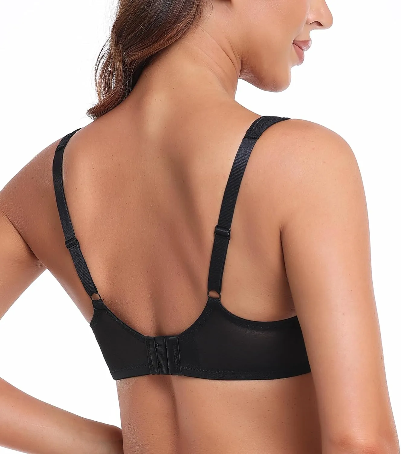 HACI Women's Sexy Balconette Bra Demi Half Cup Scoop Neck Push Up Lightly Padded Shelf Underwire Low Cut