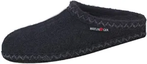 Haflinger Unisex at Boiled Wool Hard Sole Slipper (38 M EU, Black)