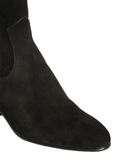 Handcrafted Black High Ankle Suede Boot for Men