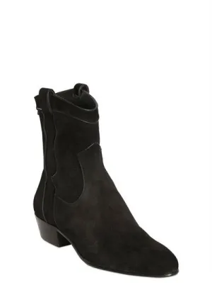 Handcrafted Black High Ankle Suede Boot for Men