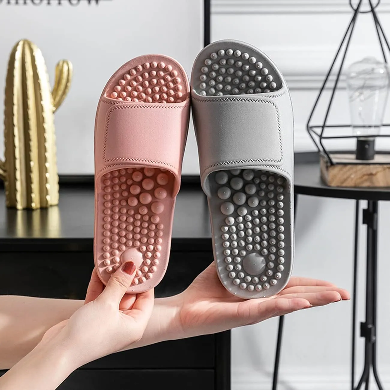 Health Foot Massage Slippers Acupressure Point Care Magnet Therapy Promoting Blood Circulation Myofascial Release Trigger Point Acupuncture Relaxation Gifts for Parents