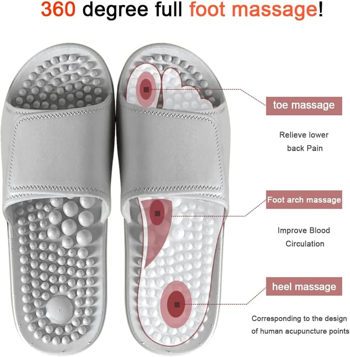 Health Foot Massage Slippers Acupressure Point Care Magnet Therapy Promoting Blood Circulation Myofascial Release Trigger Point Acupuncture Relaxation Gifts for Parents
