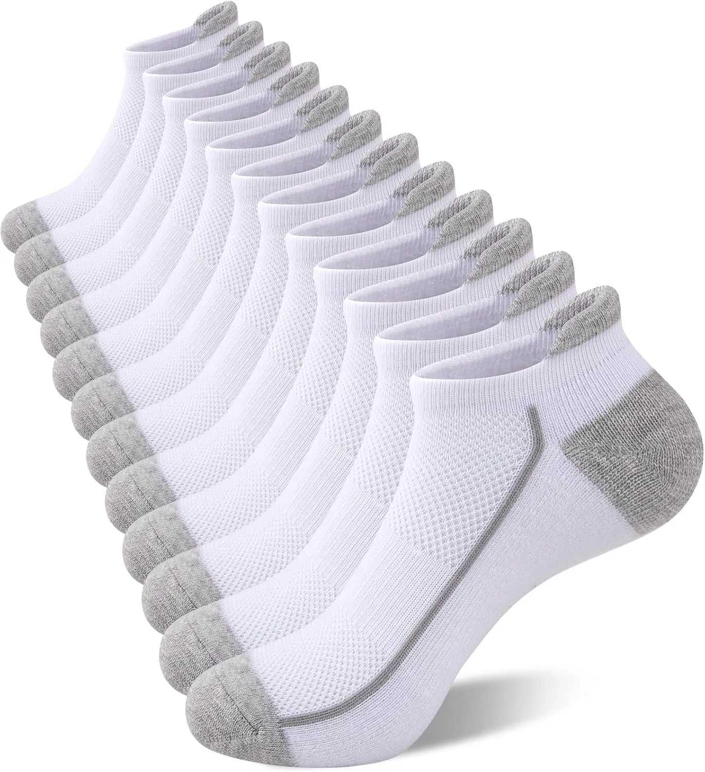 Heatuff Womens Low Cut Ankle Athletic Socks Cushioned Running Performance Breathable Tab Sock (6 Pairs)