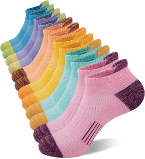 Heatuff Womens Low Cut Ankle Athletic Socks Cushioned Running Performance Breathable Tab Sock (6 Pairs)