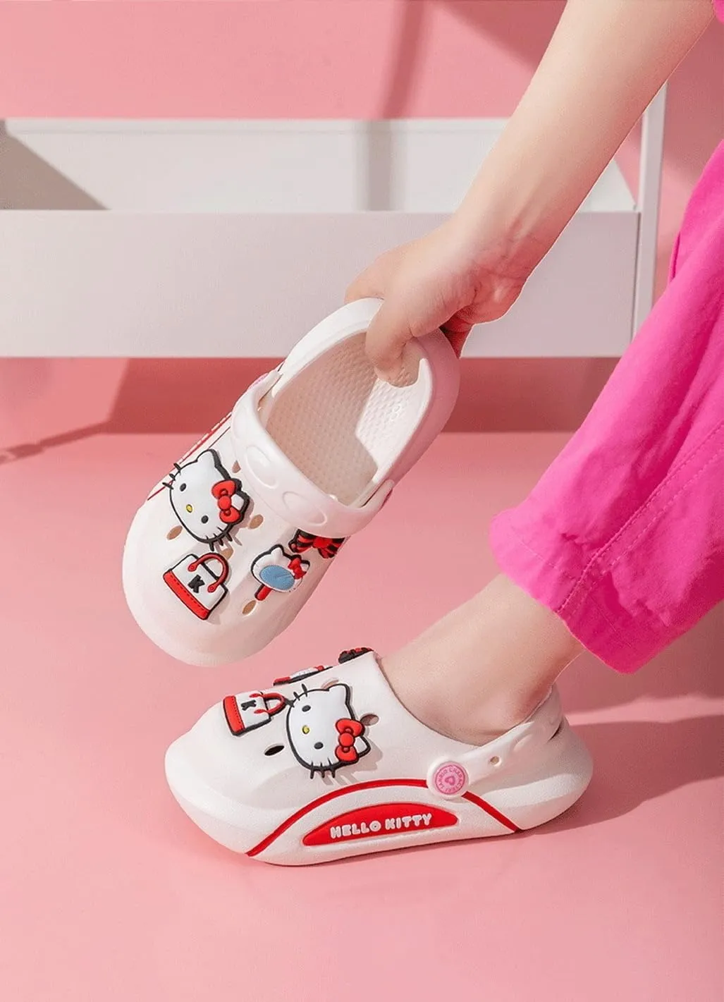 Hello Kitty Clogs Slip on Water Shoes Casual Summer for Girls Kids Children