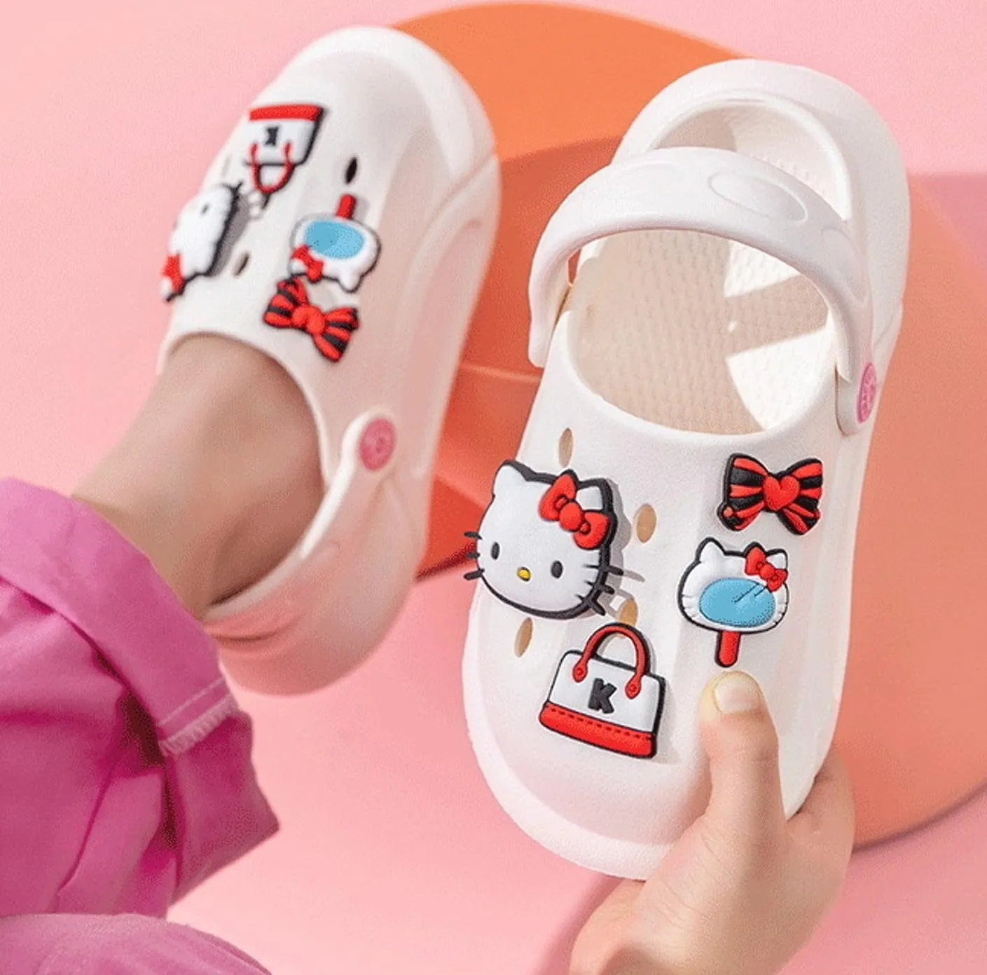 Hello Kitty Clogs Slip on Water Shoes Casual Summer for Girls Kids Children