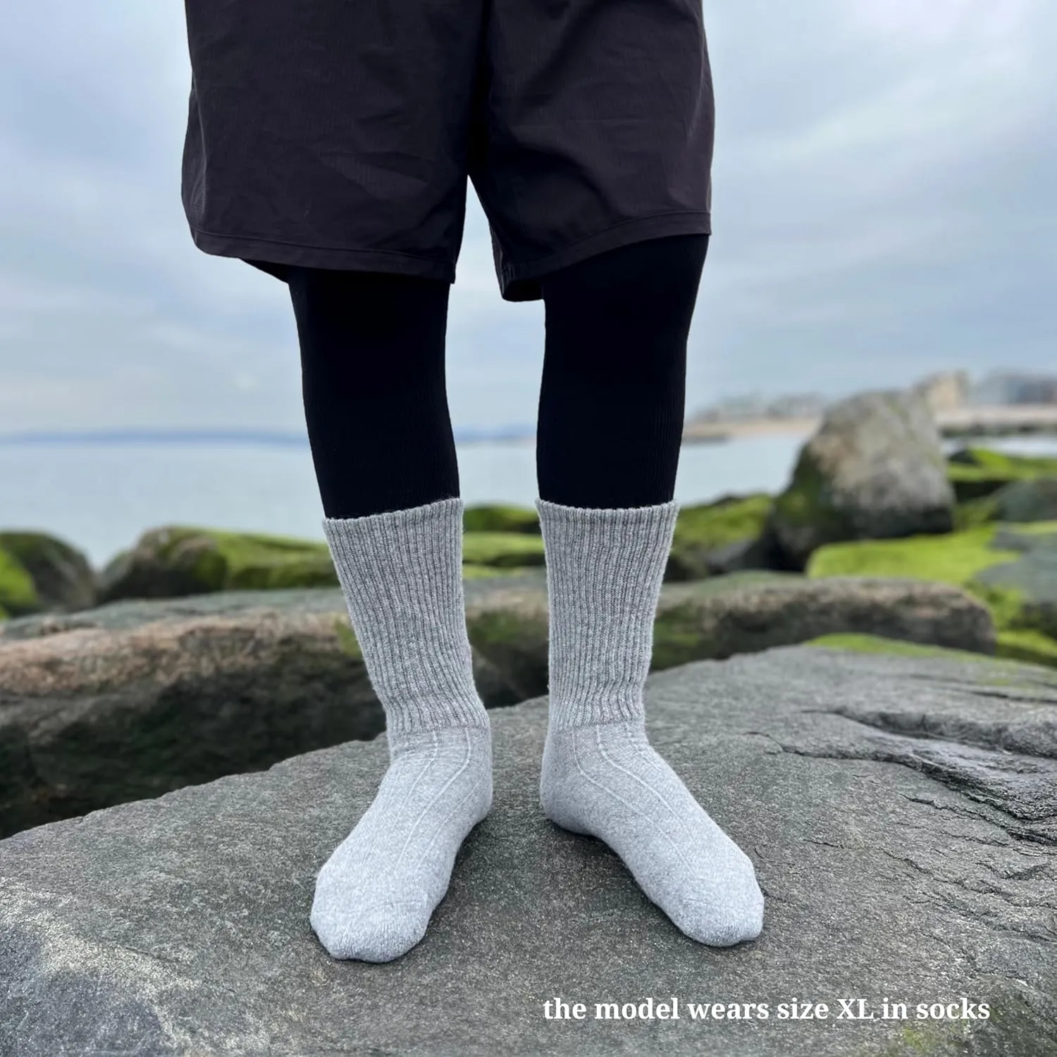 Hiking Wool Socks - Merino Natural Wool, Cushioned Crew Thick Premium Socks for Men&Women. 100% Made in Mongolia