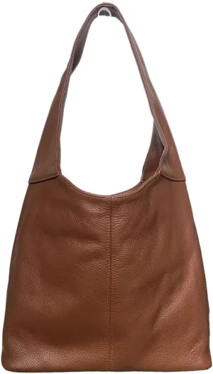 Hobo Pebbled Italian Leather Shoulder Bag – Casual Travel Tote Bag Purse