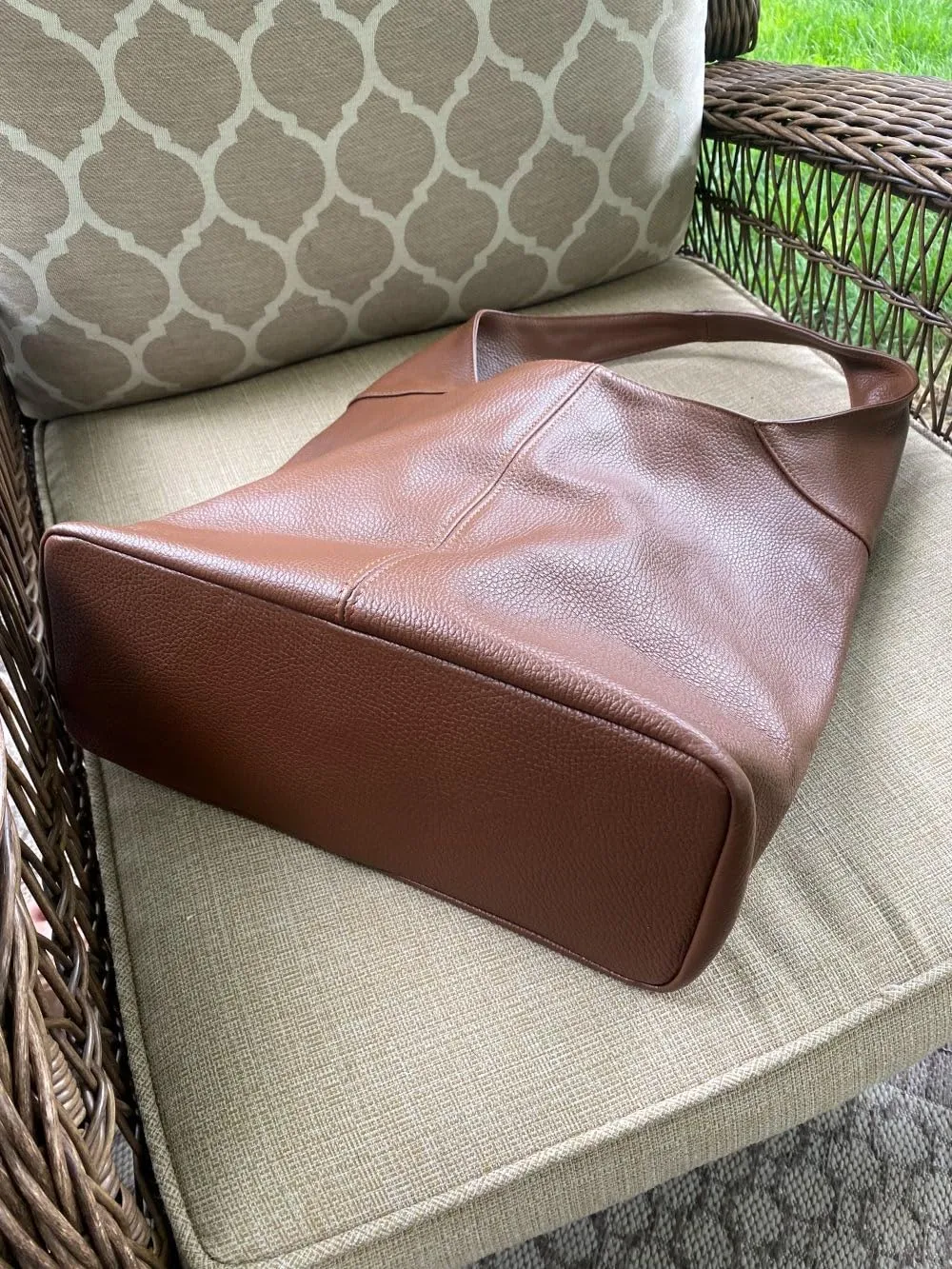 Hobo Pebbled Italian Leather Shoulder Bag – Casual Travel Tote Bag Purse
