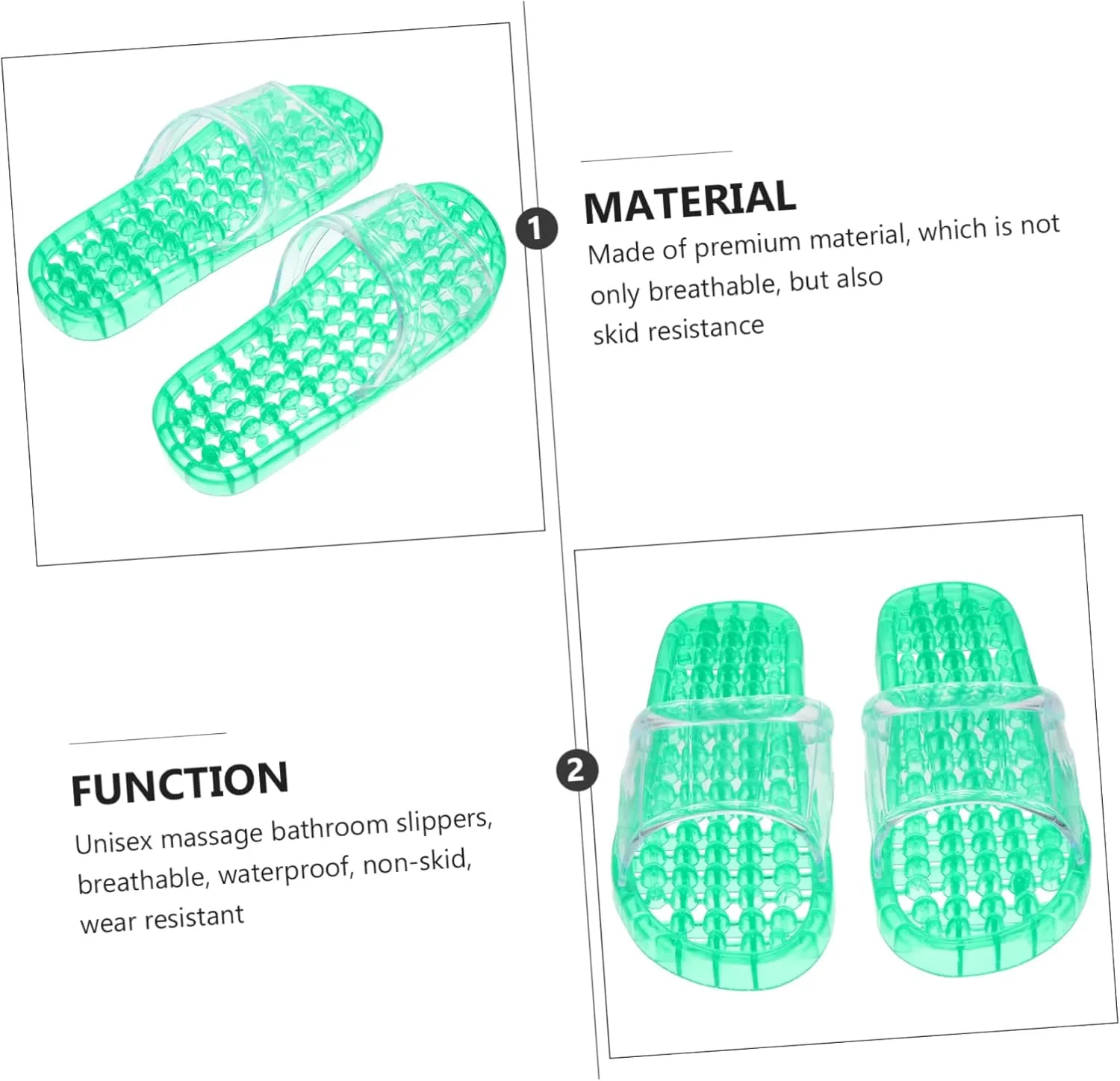 Hollowed Massage Slippers Draining Bathroom Slippers for Quick Drying Indoor Footwear