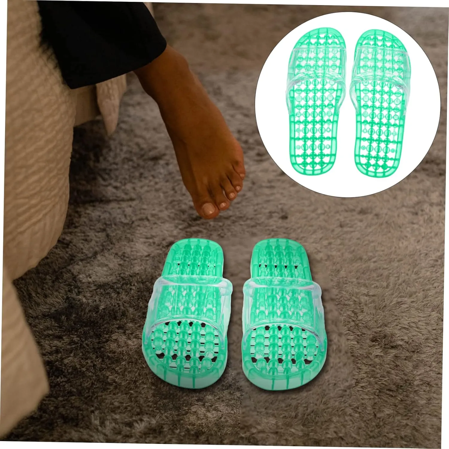Hollowed Massage Slippers Draining Bathroom Slippers for Quick Drying Indoor Footwear