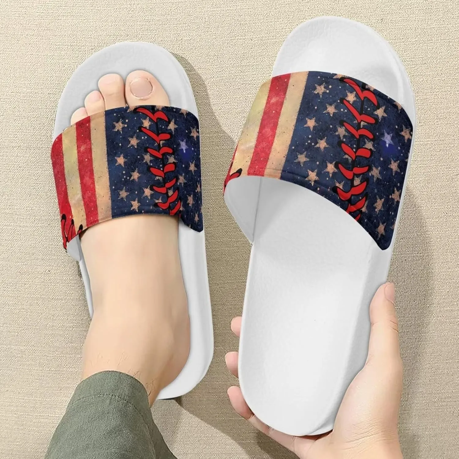 HUGS IDEA Sandals Womens Slippers Slides Summer Beach Holiday House Shoes Indoor Outdoor Hotel Anti-slip Skid Slippers