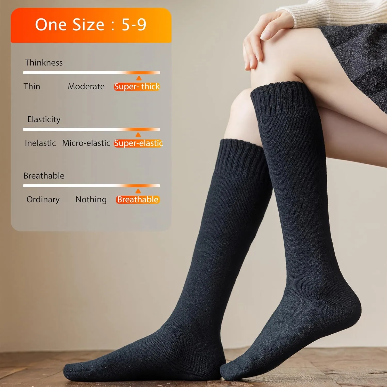 HUGSWEET Heated Thermal Socks For Women socks Extreme Cold Weather Winter Warm Soft Cozy Socks With Gift Box