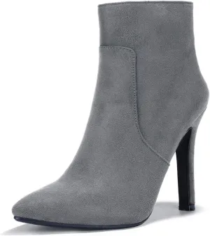 IDIFU Ankle Boots for Women High Heel Pointed Toe Boots Side Zipper Stiletto Booties