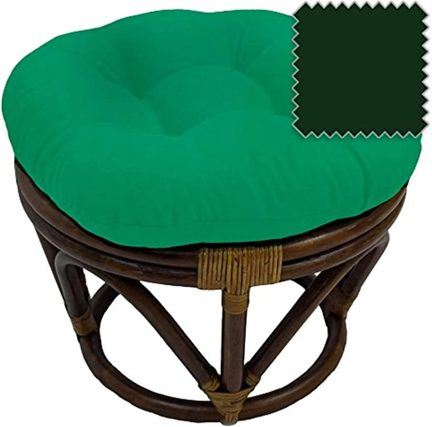 International Caravan Furniture Piece Rattan Footstool with Twill Cushion
