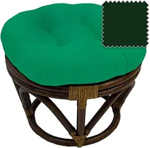 International Caravan Furniture Piece Rattan Footstool with Twill Cushion