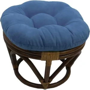 International Caravan Furniture Piece Rattan Ottoman with Micro Suede Cushion