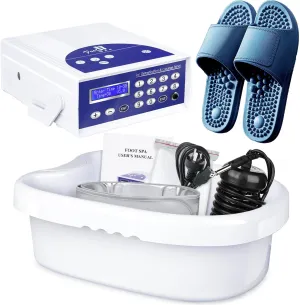 Ionic Detox Foot Bath Machine W Massage Slipper, Professional Ion Cleanse Ionic Detox Foot Bath Spa Machine with LED Display, Far Infrared Belt, Basin