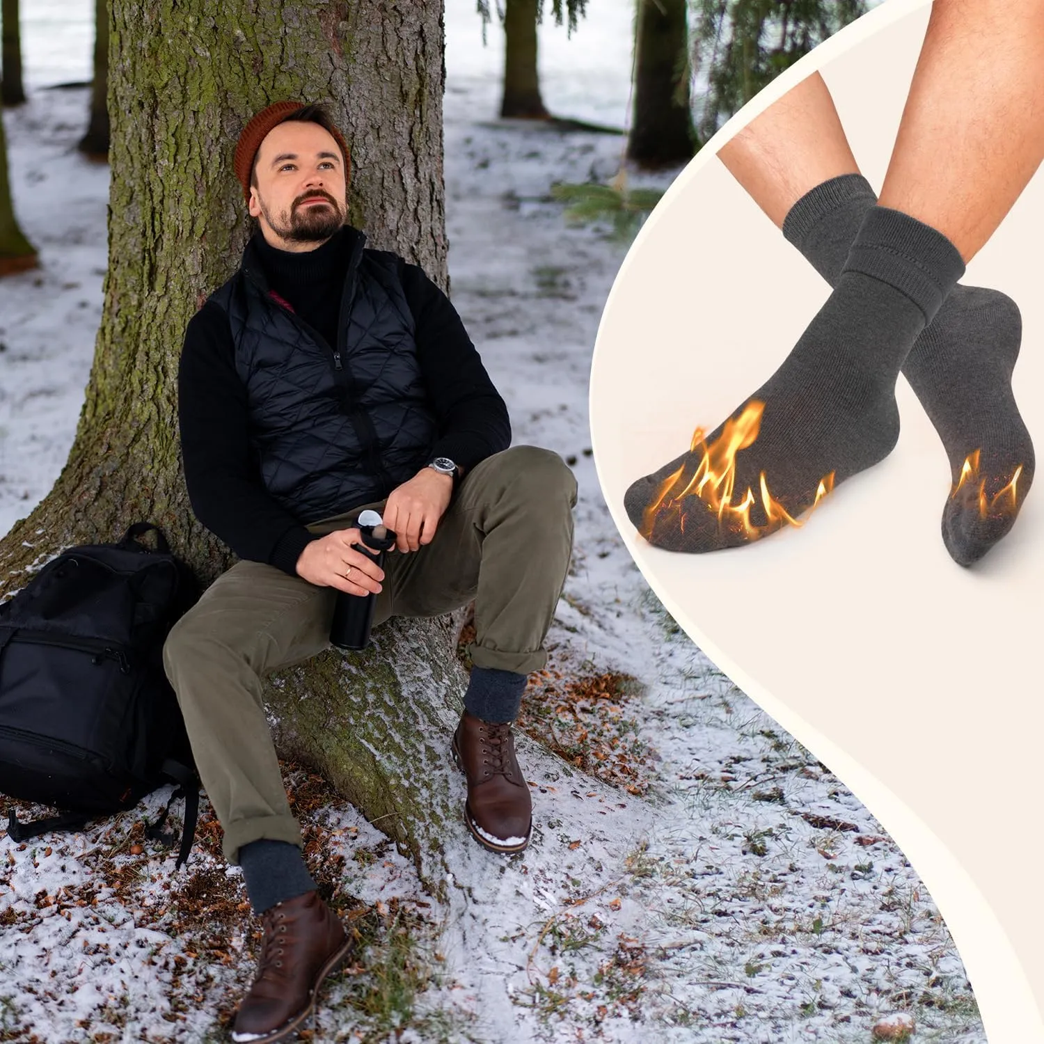 Iseasoo Copper Compression Socks for Men & Women Circulation-Ankle Plantar Fasciitis Socks Support for Athletic Running