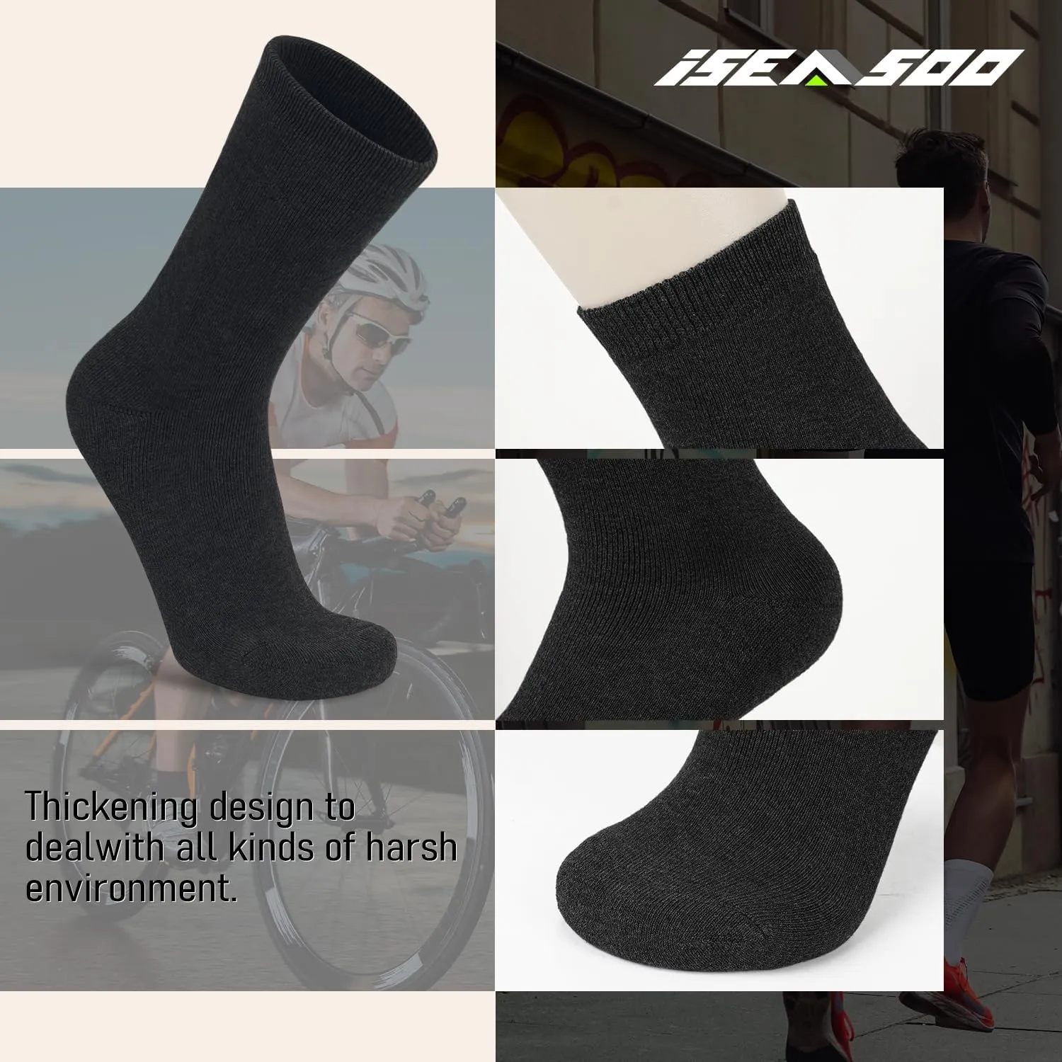 Iseasoo Copper Compression Socks for Men & Women Circulation-Ankle Plantar Fasciitis Socks Support for Athletic Running