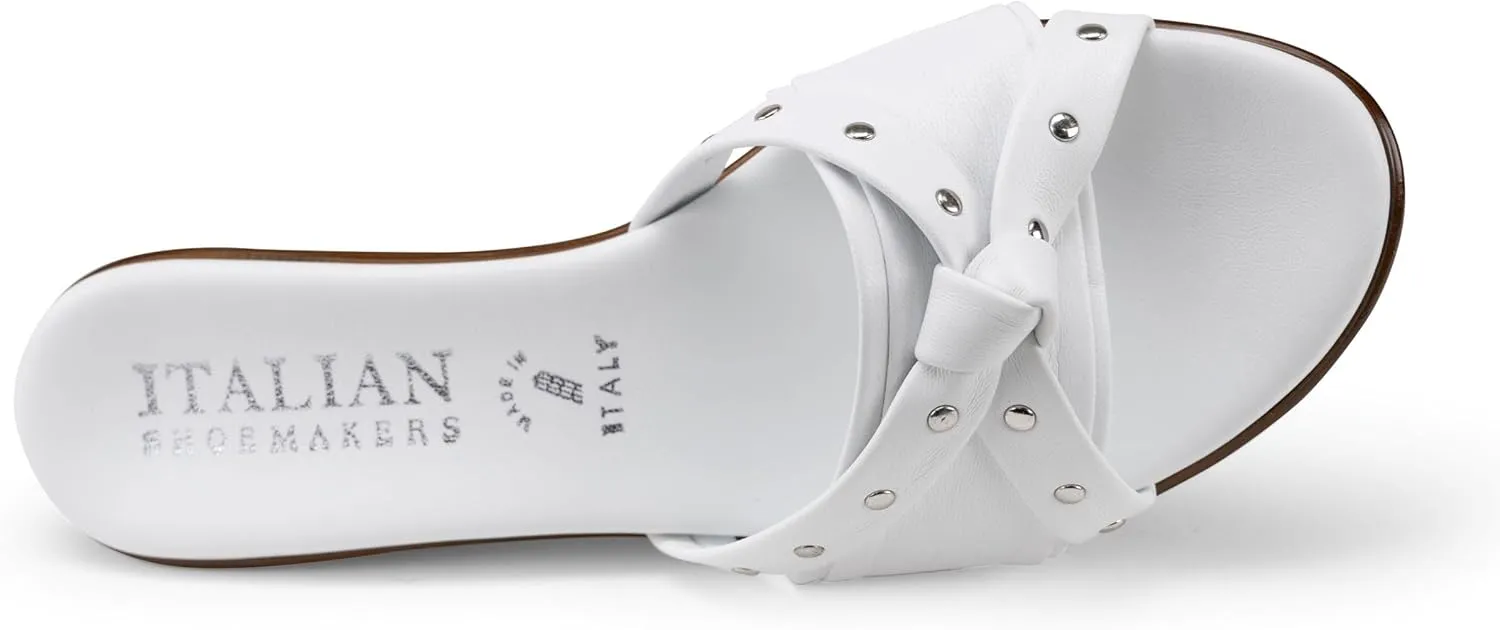 ITALIAN SHOEMAKERS Avra Women's Wedge Sandal with Knot Strap and Metallic Features Comfort
