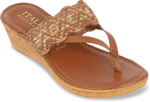 ITALIAN Shoemakers Womens Freely Wedge Sandals 8 Nude