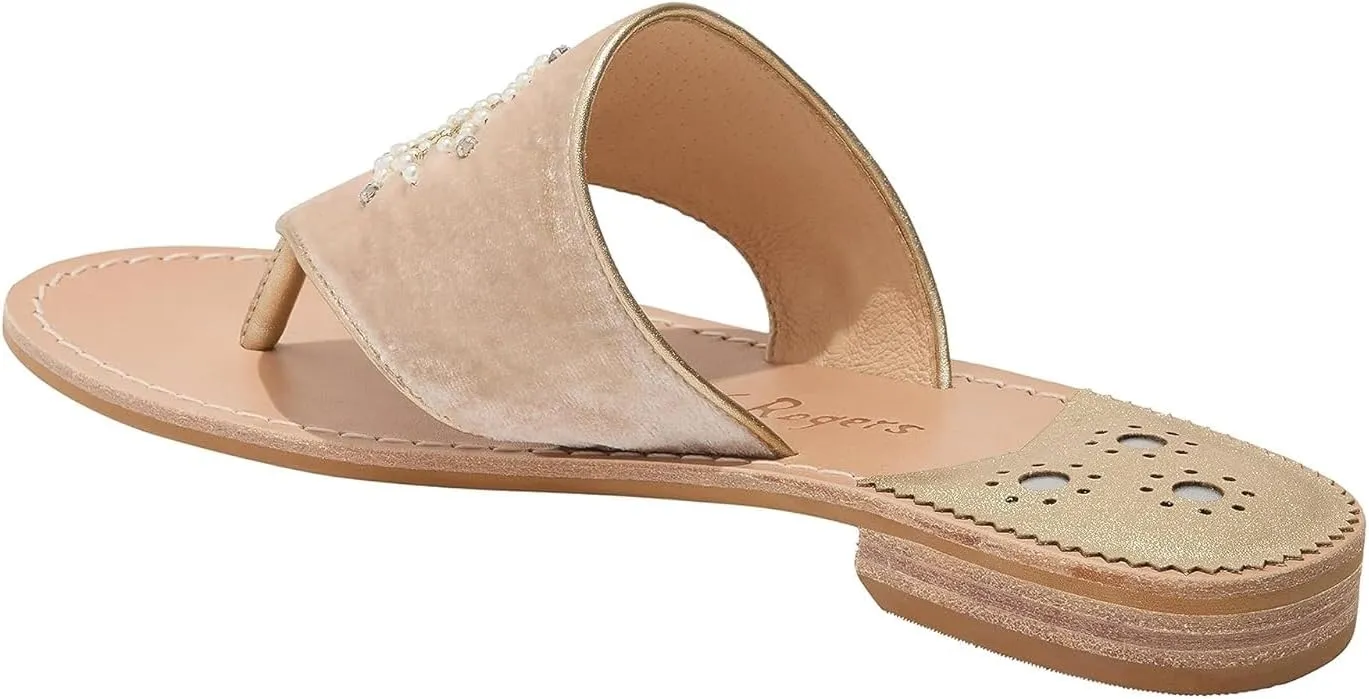 Jack Rogers Women's Jeweled Snowflake Sandal-Velvet Flat